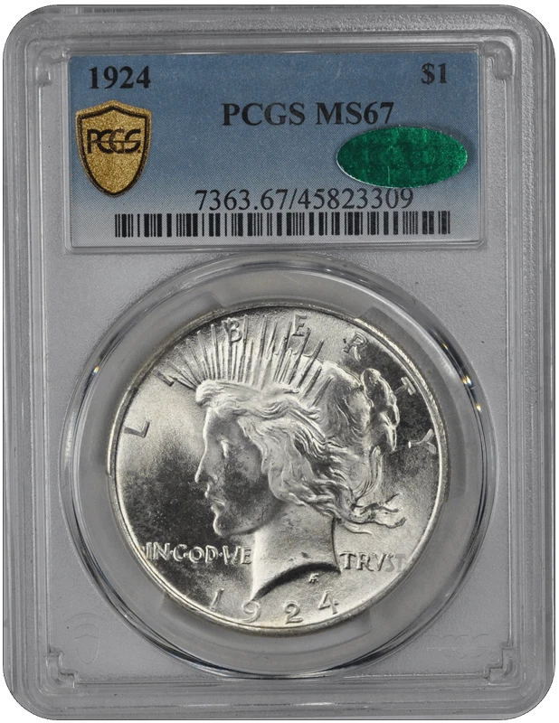 1924 $1 Peace Dollar PCGS  (CAC) #3451-1 MS67