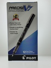 12 Pack Pilot Precise V7 BLACK INK PENS Stick Rolling Ball Point 0.7mm 35346