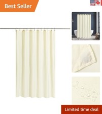 Luxury Cream Polyester Shower Curtain 72x72 - Hotel Quality Machine Washable