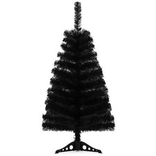 3ft Black Artificial Christmas Tree,Tabletop Christmas Pine Tree with PVC Stand