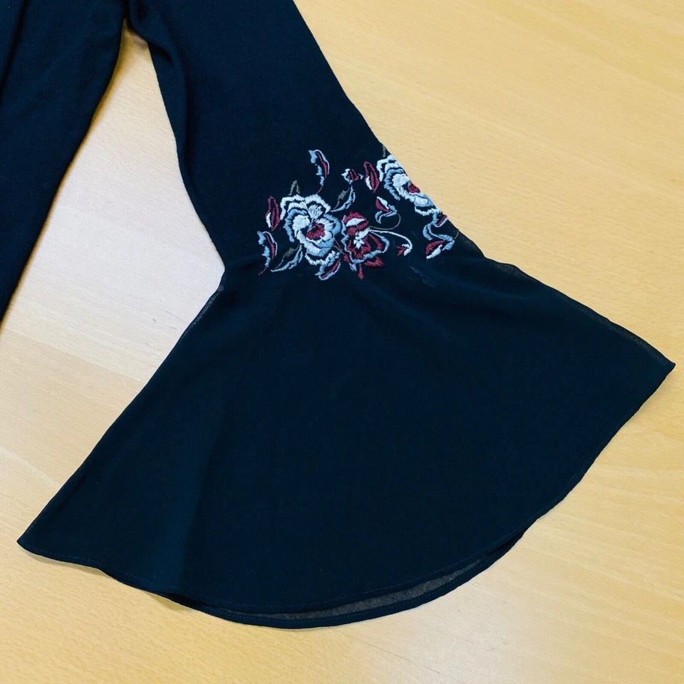 Cárdigan para mujer Alfani Top talla XS negro frente abierto manga campana ligero Foto 3 de 4