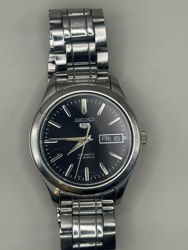 Vintage Seiko 5 Mechanical 21 Jewels 7S26-03W0 Black Dial Day Date Japan