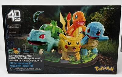 #ad #ad 4D Build Pokemon Puzzle Model Kit Kanto Region 4 pack In 1 Box NEW $45.99