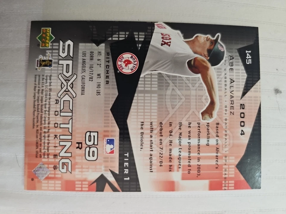 2004 SPx - SPXciting Rookies Tier 1 Abe Alvarez #145 /1599 (RC) - Image 2 of 3