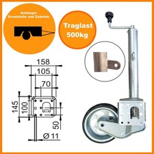 Schwerlast automatik Stützrad - Stützlast: 500kg - Rad 230x80 Typ: Knott - Alko