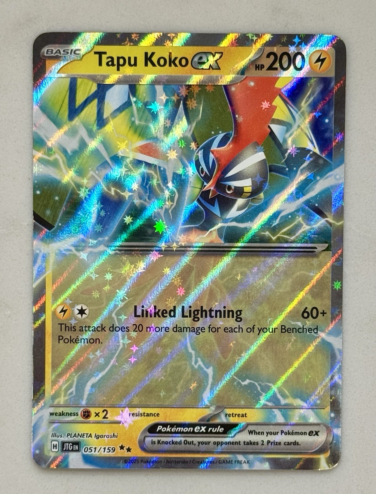 Tapu Koko ex 051/159 Pokemon Sv09: Journey Together Holo - NM/Mint