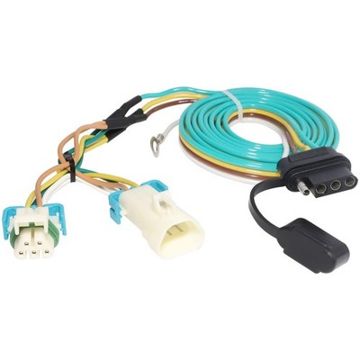 MECMO 4 Way Flat Trailer Wiring Harness for 1998-2004 Chevy S-10/GMC Black