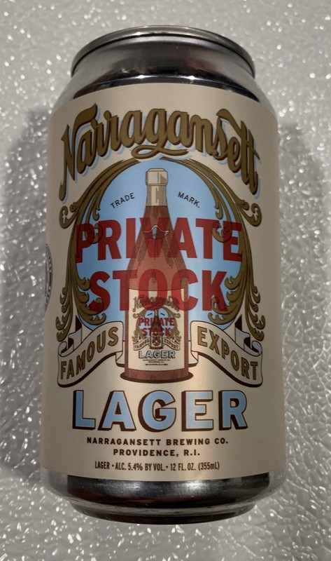 2025 NARRAGANSETT PRIVATE STOCK RETRO BOTTLE LABEL CRAFT BEER CAN  PROVIDENCE RI