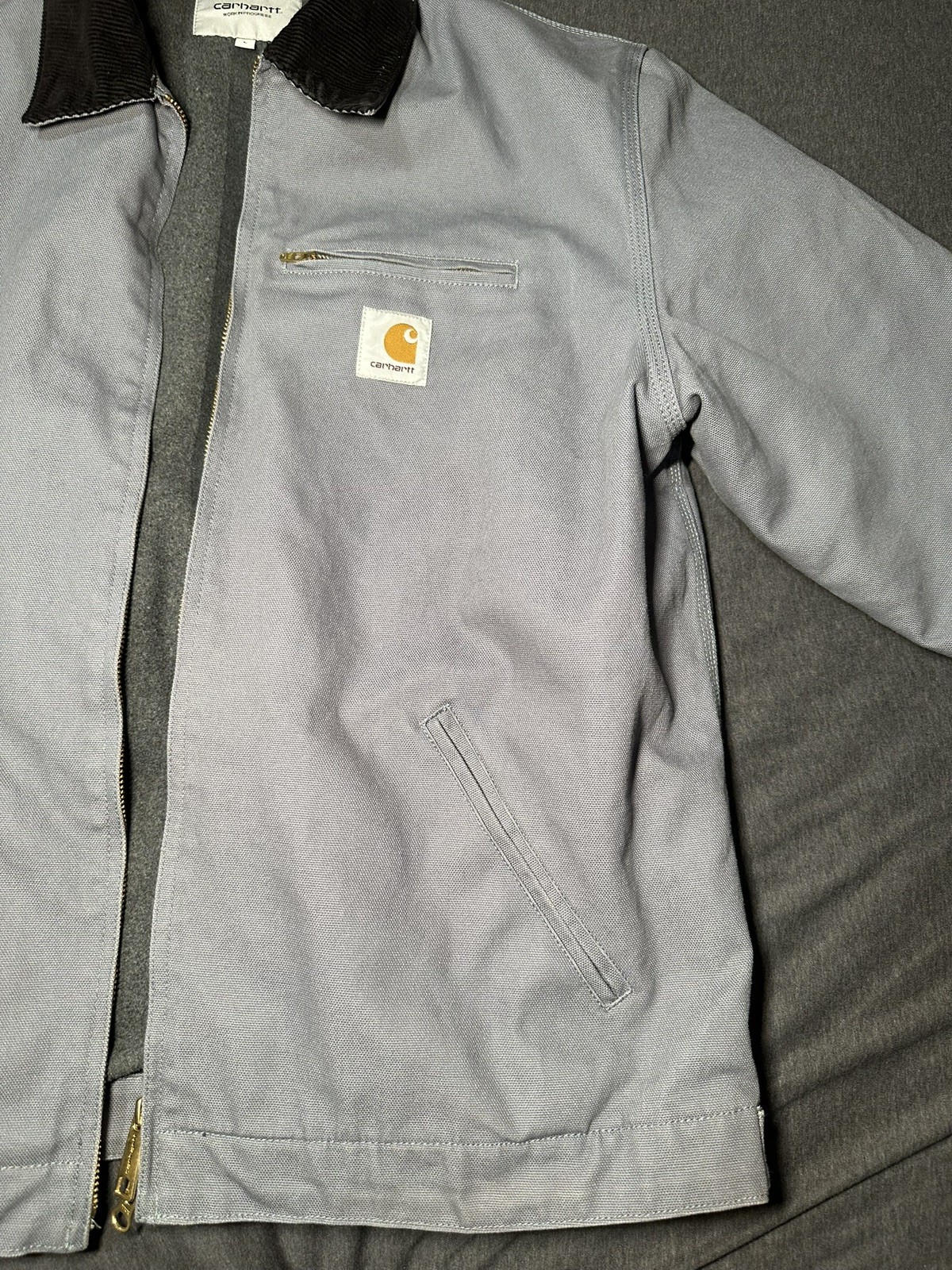 Carhartt wip Detroit jacket Dove Grey(Rigid) Size L Used *read* thumbnail 7