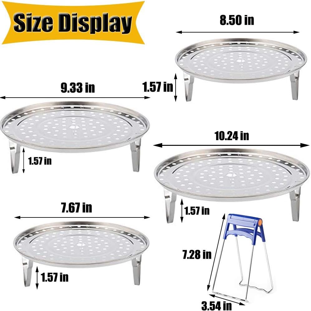 Steamer Rack 4 Pack Stainless Steel Canning Stand Pot Steaming Tray ...