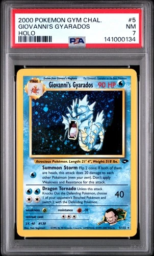 2000 POKEMON GYM CHALLENGE HOLO #5 GIOVANNI'S GYARADOS PSA 7