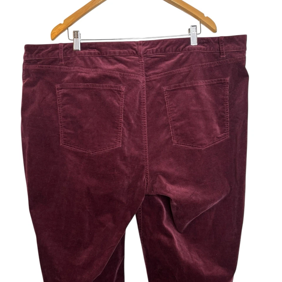 Pantalones de mezclilla para mujer Talbots de pana de pierna recta talla grande 22W granate borgoña Foto 3 de 4
