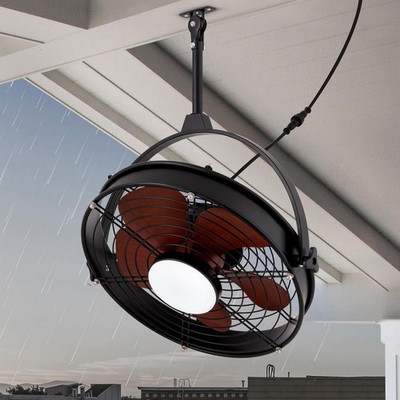 25 Inch Outdoor Ceiling Fan with Light Remote Waterproof