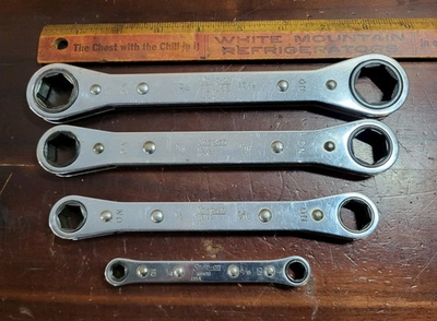 #ad #ad 4 Pc Snap on tools SAE Ratchet Wrench Set 1 4 to 13 16 Ratcheting 6 Point $50.00