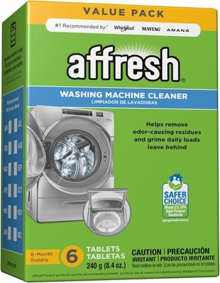 Affresh Washing Machine Cleaner, For Whirlpool, Maytag & Amana, - 6 Tablets