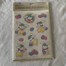 Vintage Hallmark Easter Spring Holiday Stickers E. Bunny Co New In Package USA