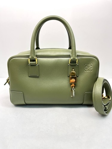 LOEWE Amazona 28 Green Nappa Leather Top Handle Crossbody Bag Duty Paid