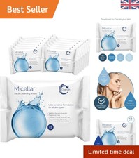 Hypoallergenic Micellar Water Wipes - 300 Unscented Facial Cleansing Towelettes