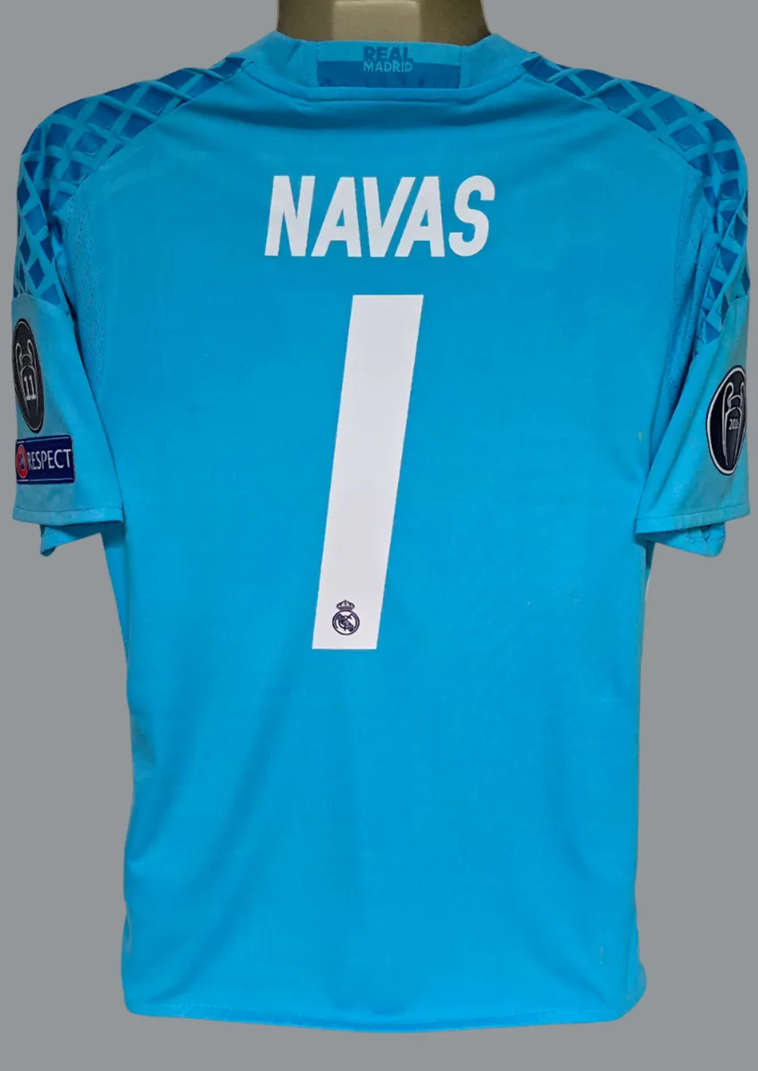 ADIDAS REAL MADRID CHAMPIONS 2017 NAVAS GK GOAL YXL ORIGINAL