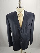 Corneliani Men's Blue Super 100 Wool Blazer Jacket 44R