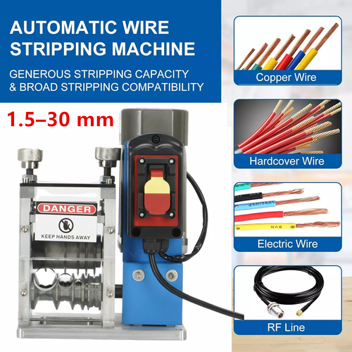 Electric Wire Stripping Machine 1.5-30mm 180W Automatic Motorized Cable ...