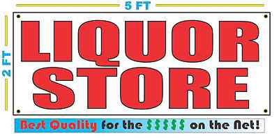 Red LIQUOR STORE 2X5 Banner Sign NEW Size Best Quality for The $$$
