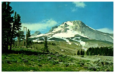 Postcard OR Mt Hood Oregon view in late Summer from Timberline Lodge PM 1971
