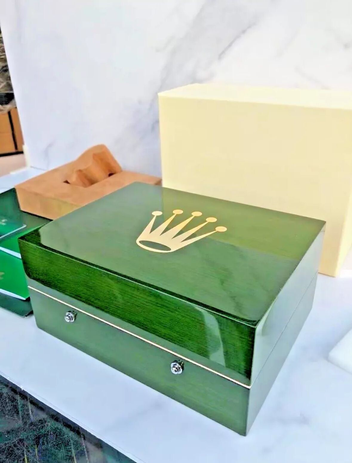 Rolex Green Lacquer Wood One Watch Storage Box For GMT Datejust Fast US rolex-green-lacquer-wood-one-watch-storage-box-for-gmt-datejust-fast-us