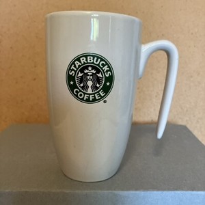 Starbucks 2007 9 oz White Coffee Mug Open Handle Siren Mermaid Logo