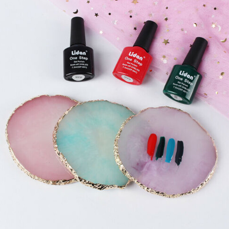 AKOAK Nagelkunst Palette Aus Harz – Herz- & Blattform, Ca. 9,5 X 8 Cm, Für Mixing Von Gel, Acryl & Make-up (Grau)