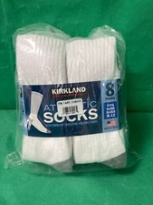 Kirkland Signature Men  s Athletic Socks 8 Pair White Color