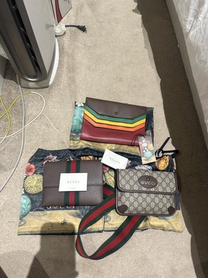 Gucci 3er-Pack mehrfarbige Beutel Taschen uvp $ 3490 nur einmal benutzt 100 % authentisch