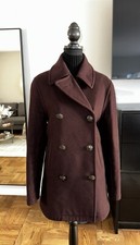Hermès Vintage Cashmere Coat, Burgundy, Size 38