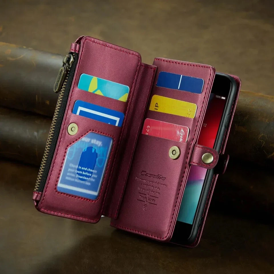 For Apple iPhone 7 / 8 / SE2 Leather Mobile Phone Case Card Crossbody Cover - Image 3 of 4