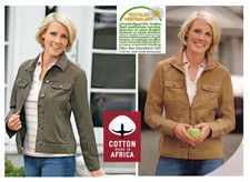 PL Damen Jacke Kurzjacke 100%Baumwolle hand gepflückt Made in Afrika hochwertig