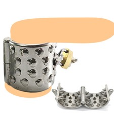 Stainless Steel Spike Ball Stretcher Pendant Scrotum Ring Chastity Device
