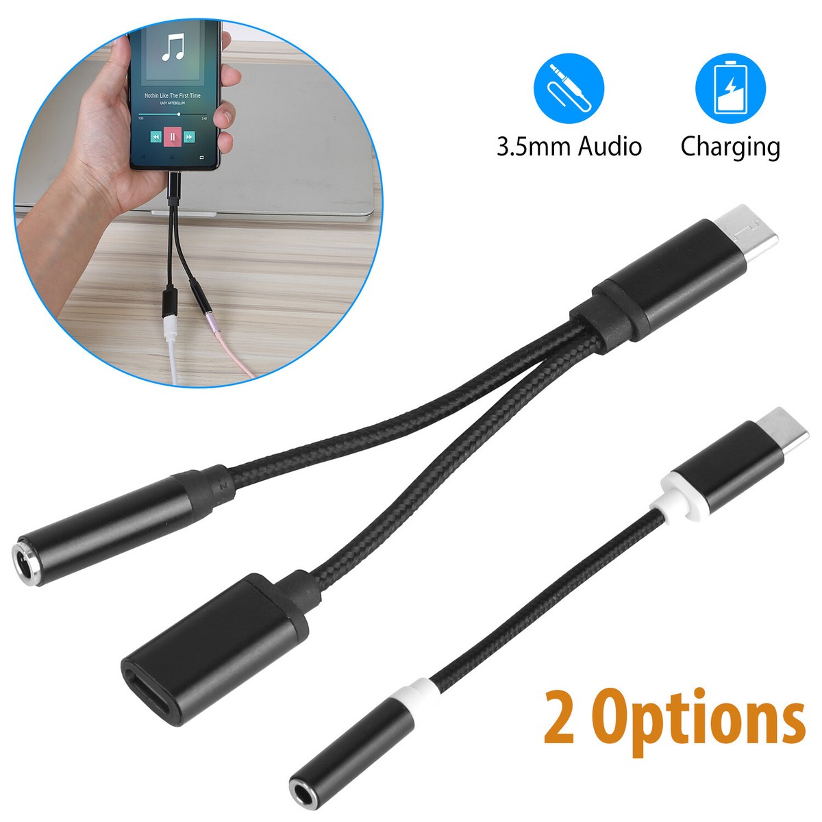 USB-C Type C Adapter Port to Aux Audio Jack Earphone