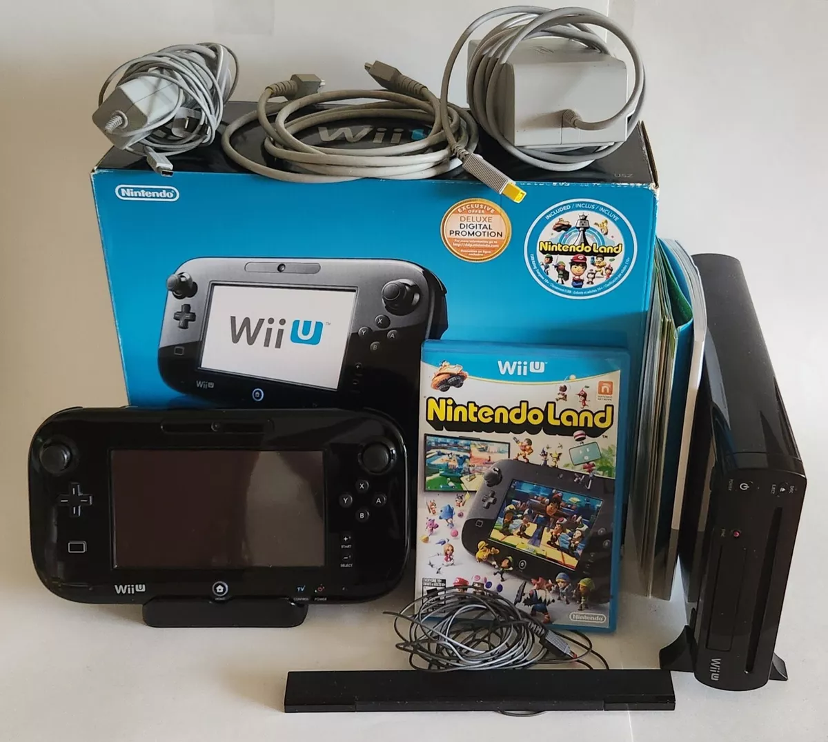 Restored Nintendo Wii U WiiU Black Console 32GB Deluxe Gamepad