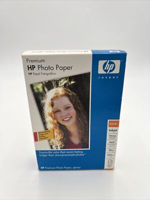 HP Premium Photo Paper 4''x6'' Glossy 100 Sheets Inkjet Q1990A SEALED