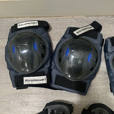 6 Pieces Black/blu Rollerblade Evo Gear Padding Set: Elbow, Wrist, Knee Sz SMALL