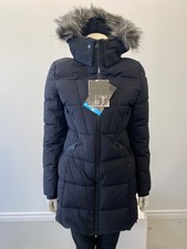 Pajar Womens Iclyn Stretch Puffer Black / Silver Faux Fur Size S Nwt