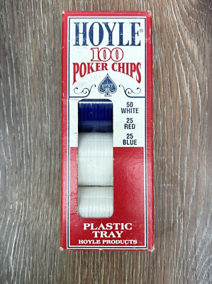 Vintage Hoyle Plastic Red, White & Blue Poker Chips 1998