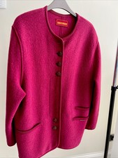 Ladies Greiger Raspberry Pink Boiled Wool Jacket Austrian 38 Uk Size 10
