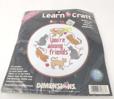 Dimensions ~ COUNTED CROSS STITCH KIT, Learn a Craft “Among Friends” Cats #72663