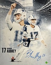 Brandon Aubrey Signed Auto 16x20 Photo Dallas Cowboys Beckett Witness BAS COA #3