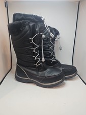 Lands End Youth 511735 Hillary Tall Snow Winter Boots sz 4m Faux Fur Black