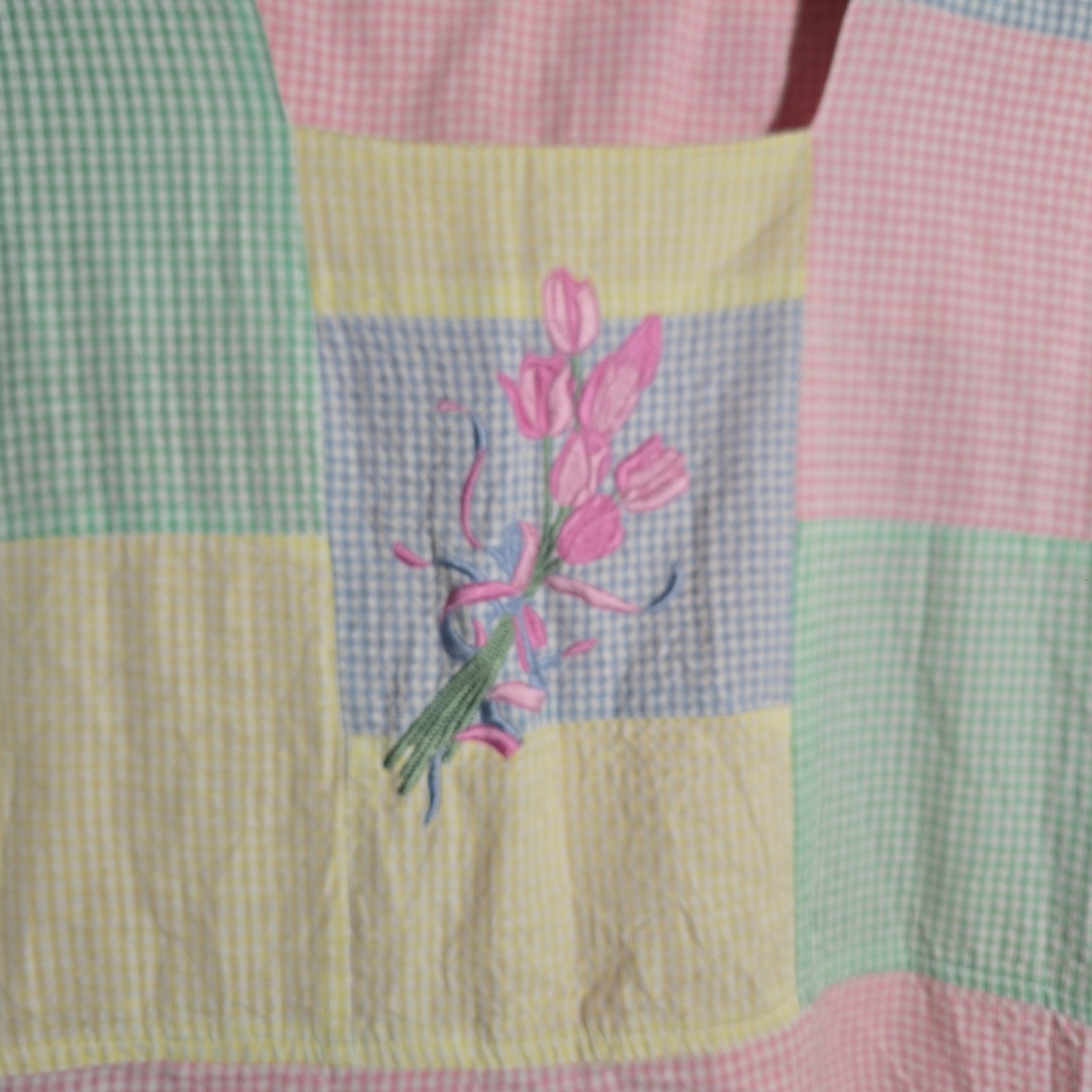 Vtg 220 Hickory Gingham Patchwork Embroidered Mid… - image 4