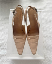 Gucci Beige Patent Leather Slingback Square T...