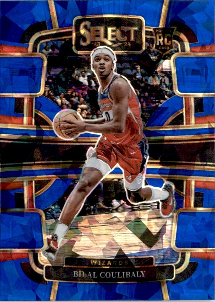 Bilal Coulibaly 2023-24 Panini Select Cracked Ice Blue Prizms RC #97 Washington