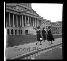#NN3 - a B&W Vintage Photo Negative-Women by Capitol Building - 1943